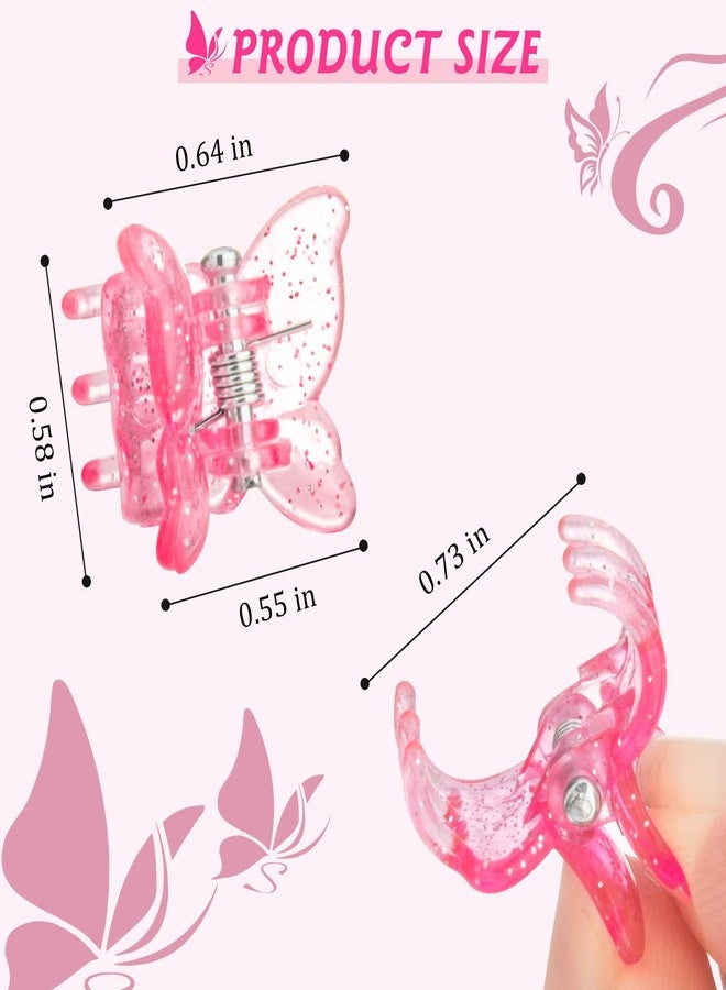BEBEEPOO Glitter Mini Butterfly Hair Clips, Sparkly Colorful Hair Accessories for Girls and Women - 90s Y2K Cute Small Hair Claw Clips, 10 Assorted Colors, Set of 100 (Glitter) - Image 3